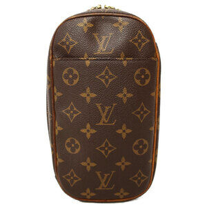 Louis Vuitton Monogram Leather Brown Pochette Ganjou Body Bag